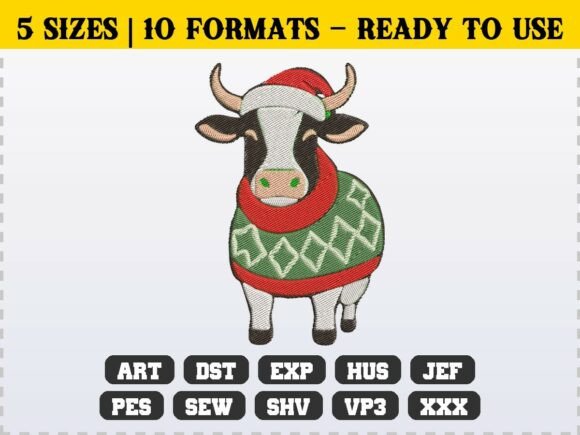 Review: Christmas Cow in Ugly Sweater Embroidery
