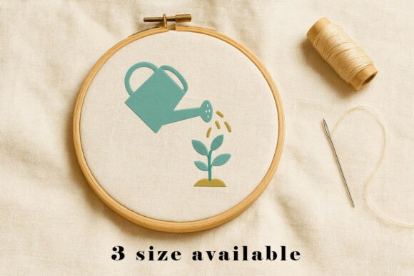 Review: Watering Plant Embroidery Design for Etsy Shops